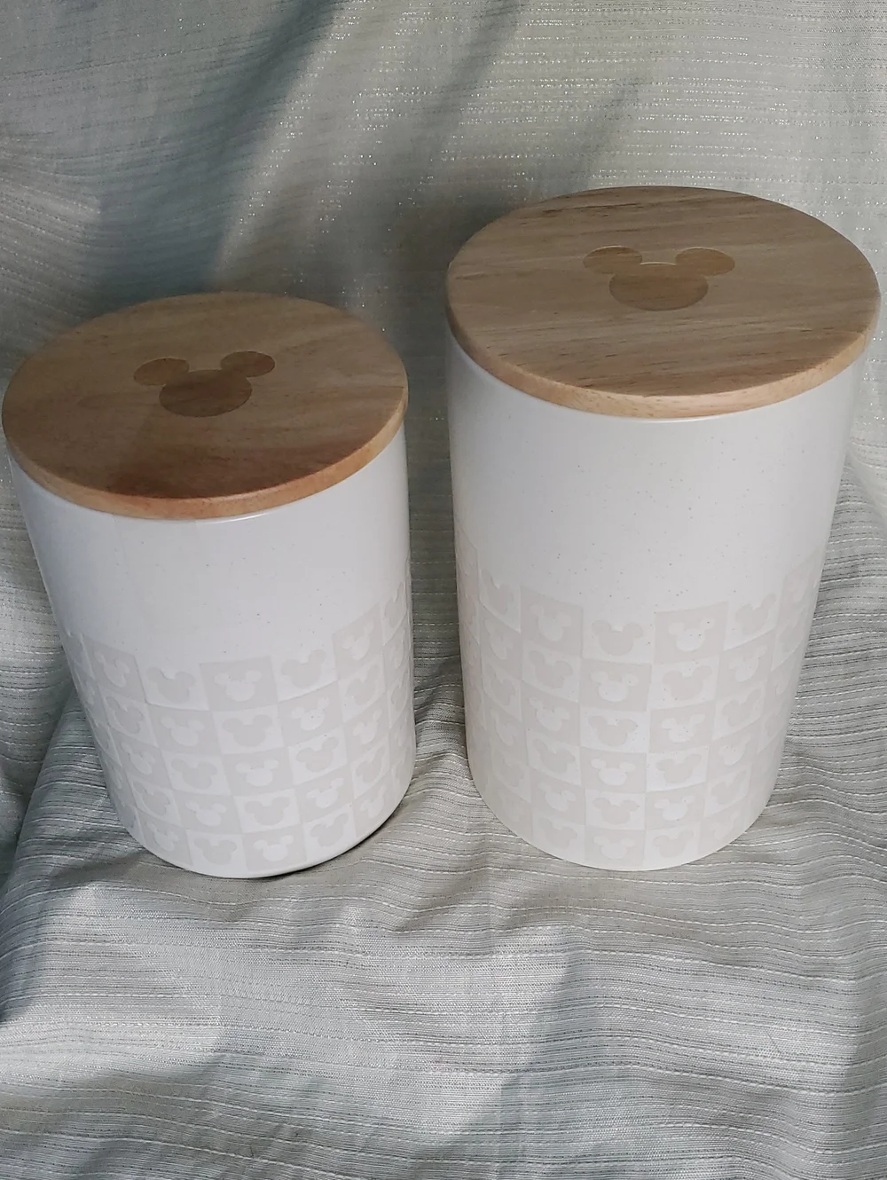 Mickey Mouse Checkered Ivory Canister Set